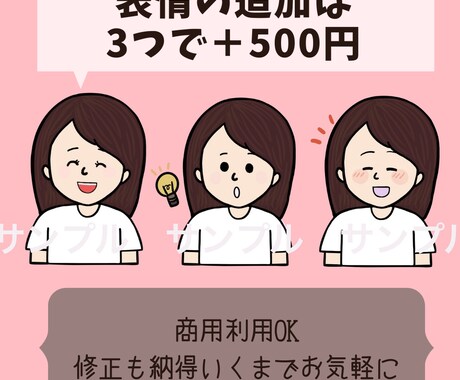 SNS・ブログ専用に！表情違いアイコン6つ描きます 可愛くて表情別の手描きアイコン6つセットです イメージ2