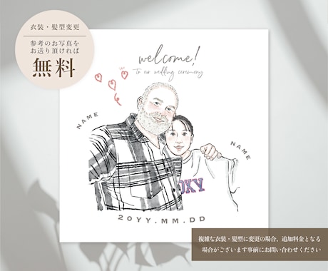 贈り物に｜あたたかい水彩風の家族似顔絵お描きします 大人数OK！還暦・結婚式・誕生日のプレゼントにもおすすめ◎ イメージ2