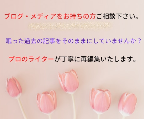 過去に書いた記事を再編集いたします 記事を書いたまま寝かせたままにしていませんか？ イメージ1