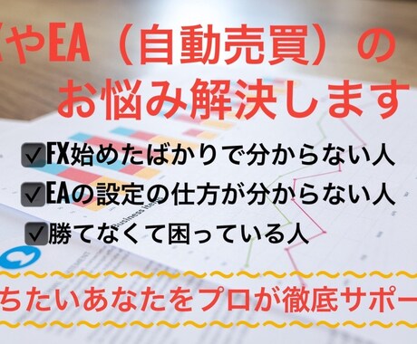FX・EAのお悩みをプロが解決！徹底サポートします 「FXやEAでのどうすればいい？」私がお答えします！ イメージ1