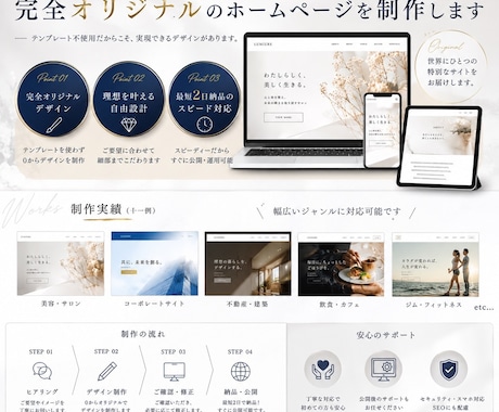 スピード納品【オリジナル】のHP作成致します 初心者も安心◎ 0からオリジナルのホームページを イメージ2
