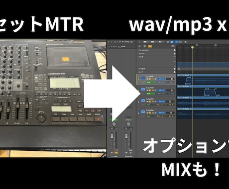 カセットMTRの音源を、デジタルデータ化します カセットMTRで録音されたテープをデータ化します イメージ1