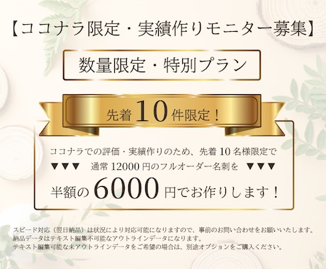 限定10！両面デザイン名刺を特別価格でお作りします ココナラ限定特別プラン！理想の名刺をフルオーダーで作ります！ イメージ2