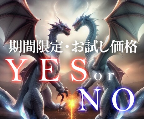 YES,NOを占い、神の一言をお伝えします 9月末までのお試し価格！JINの占いの精度を感じてください イメージ1