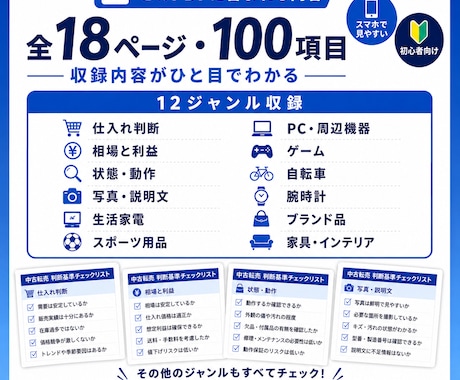 中古転売の仕入れ判断基準100をPDFで提供します リサイクルショップ店員目線で「買う・見送る」を素早く判断 イメージ2