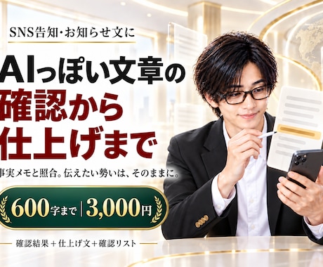 AIっぽい文章を確認から仕上げまで整えます イメージ1
