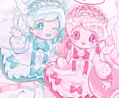 きらきらかわいいキャラクター（全身）描きます きらきらした色彩のキャラクター、マスコットをご提供！ イメージ2