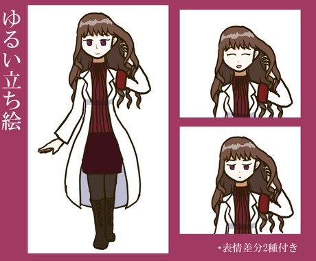 ゆるい立ち絵を2枚描きます TRPG、動画製作などに使える？立ち絵(表情差分2種付)ⅹ2 イメージ2