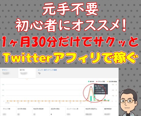 Twitterアフィリエイトの特殊な稼ぎ方教えます 1ヶ月30分だけでOK❗とあるタイミングを狙い打つ裏ワザ手法 イメージ1