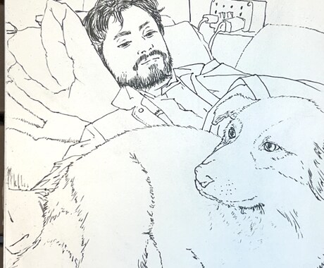 ボールペン×水彩のやさしい似顔絵描きます 思い出をやさしく美しく残す世界に一つの似顔絵です イメージ2