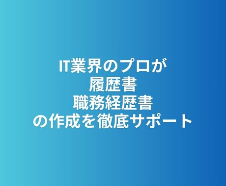 エンジニア転職の履歴書、職歴書を作成します 現役のIT営業マンが、書類通過率アップを徹底サポート イメージ1