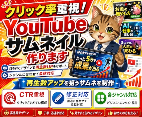 クリック率重視！YouTubeサムネイル作ります 再生数に直結するプロの心理誘導デザイン／丸投げOK イメージ1