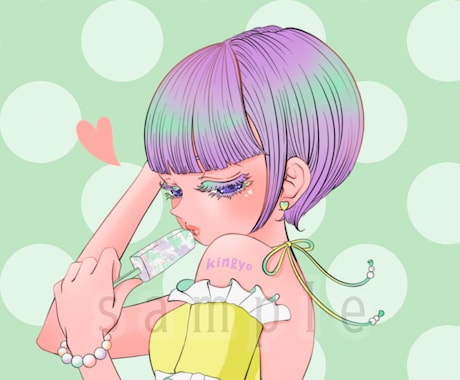可愛くてお洒落なアイコン・イラスト描きます 見た人の印象に残る◎クオリティが高い一枚をお作りします^^ イメージ2