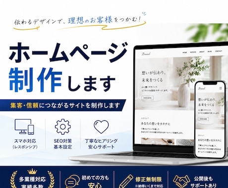低価格でホームページ制作します 個人店・小規模事業者向けのホームページを低価格で制作します イメージ1