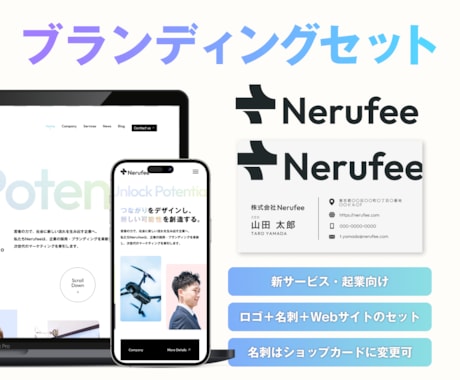 ロゴ＋名刺＋サイトをセットで制作します 【ブランディングセット】新事業・サービスの開始に便利！ イメージ2
