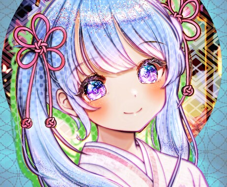 きらめくラメ感のあるイラストをお描きします 複数枚から構図を選べます。華やかで目を引く一枚に。 イメージ2