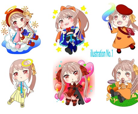 ミニキャライラスト、動画用サムネイルも描きます あなただけのオリジナルミニキャラ描きます！作風も様々ご用意！ イメージ2