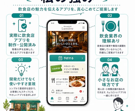 飲食店向けiPhoneアプリ制作します お店専用アプリをAppStoreに公開しブランド力を高めます イメージ2