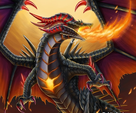 商用可！かっこいいドラゴンやモンスターを描きます TCG、ゲーム、挿絵などの一枚絵を承ります(A4印刷サイズ) イメージ2