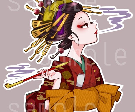 SNSアイコンに使えるイラスト、作成します 洋風の可愛いから和風の妖艶までお任せください！ イメージ2