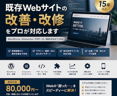 既存Webサイトの課題を、設計・開発から改善します イメージ1