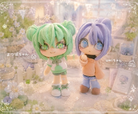 粘土で、ミニチュアフィギュア人形制作します 約10cm、3等身位の小さなドールです イメージ1