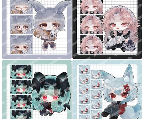かわいいミニキャライラストお描きします short動画・サムネイル・アイコン等に！表情差分付き︎‪‪ イメージ2