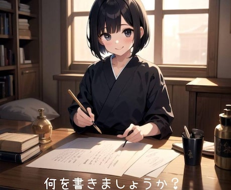 書道で文字書きます 墨を磨り、集中して、書かせていただきます。 イメージ1