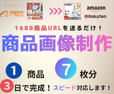 1688掲載商品を日本EC向けにリメイクします ★業界最安値★加速・量産したい方向けプランです。 イメージ2