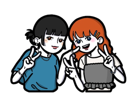 贈り物にいかがですか？ペア人物イラスト描きます 誕生日や記念日に特別な１枚を添えてみては？ イメージ2