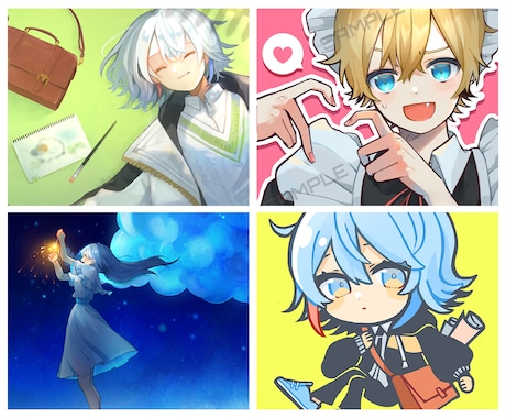 使用用途に合わせたオリジナルイラストを作成します 歌みたサムネイルからキャラデザまで、幅広く対応いたします！ イメージ1