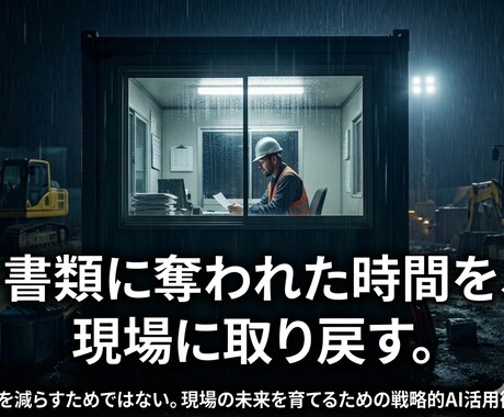 建設業向け生成AI活用で書類業務効率化を提案します 書類に奪われた時間を、現場に取り戻す。 イメージ1
