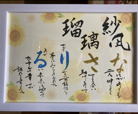 大切なお名前を心を込めて書かせて頂きます 素敵な名前の贈り物、しませんか？ イメージ2