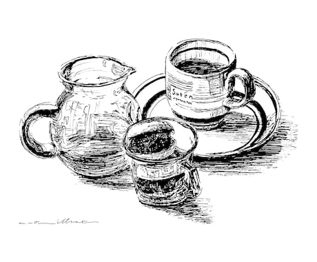 カフェメニューを風合いある線画で描きます 温もり感じる絵で、美味しさを表現しませんか。 イメージ2