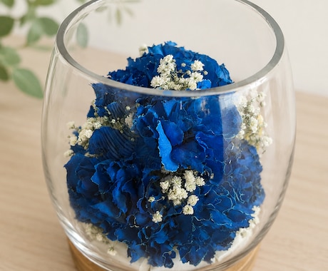 プロポーズの花束ウエディングブーケ記念花を残します 【ポットグラス】 特別な日の花を立体的に保存　ドライ加工 イメージ2