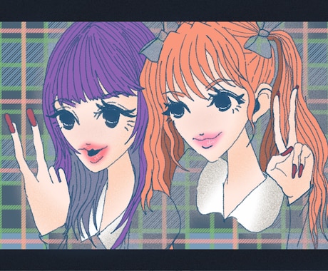 平成レトロ×y2k！あなただけのイラストを描きます お顔アップから全身まで幅広く対応いたします。 イメージ2