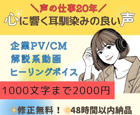 声の仕事20年！高品質な音声をお届けします イメージ1