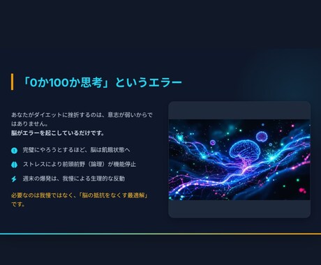 AI×脳理学でリバウンドを卒業させます 意志力ゼロでも続く、あなた専用の戦略地図を１週間で作成。 イメージ2