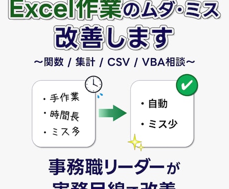 Excel作業のムダを改善・効率化します イメージ1