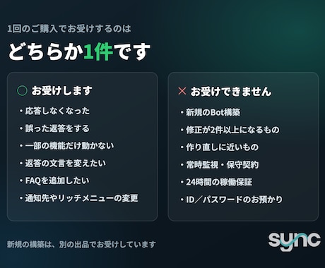 LINE Botの不具合・小さな改修に対応します 不具合1件から。原因を調べてご報告し、直します イメージ2