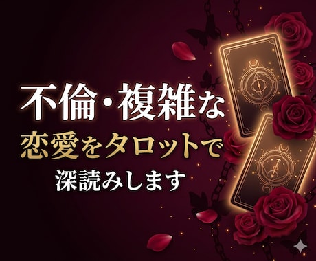 不倫・複雑な恋愛をタロットで深読みします 誰にも言えない恋の本音をカードが教えます イメージ1