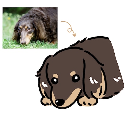 ペットのお写真をイラストにします お写真をもとにペットのイラストを描きます。 イメージ2