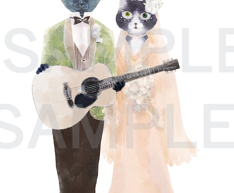 結婚式や記念日など、猫のイラストでお手伝いします 『ニガオエ』？いいえ、『ニャンガオエ』 イメージ2