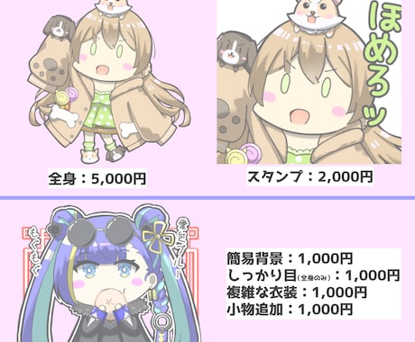 ゆるかわなミニキャラ！作成します スタンプ・グッズのゆるかわ顔で可愛いをプレゼント イメージ2