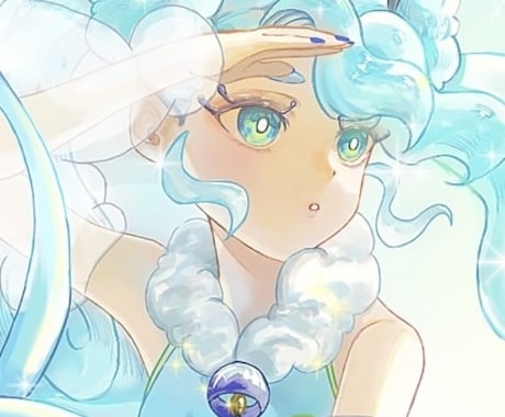 短納期可！キラキラなアイコン・ヘッダー描きます 光を感じる、キラキラした柔らかな絵柄でアイコンを描きます！ イメージ1