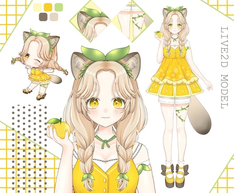 Vtuberキャラデザからモデリングまで制作します SDやLive2D立ち絵やパーツ分けのみでもOK！ イメージ2