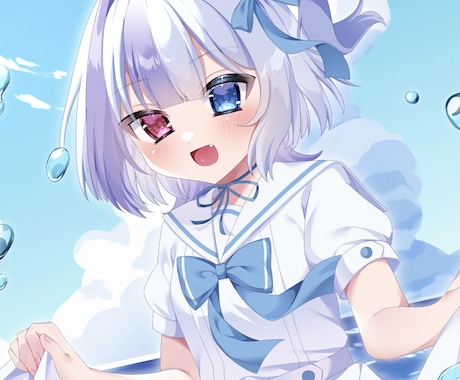 あなただけの背景付き1枚絵描きます 透明感のある可愛いイラストをあなたに❕ イメージ1
