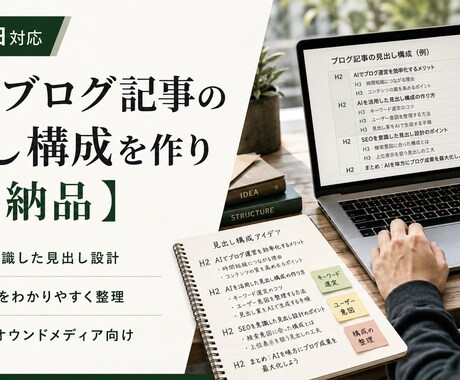 AIでブログ記事の見出し構成を作り【即日納品】ます AIで24時間以内にブログ見出し構成を作成 イメージ1