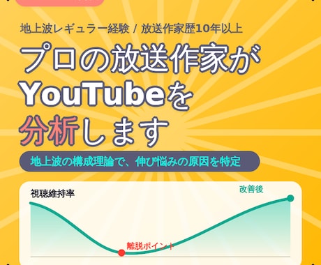 プロの放送作家があなたのYouTube分析します 感覚ではなく理論で、停滞の原因を特定します！ イメージ1