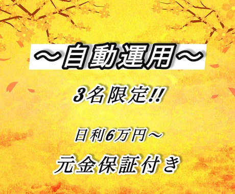 FX:専業取引がそのまま体験できます 初心者～上級者まで！元金保証付き イメージ1